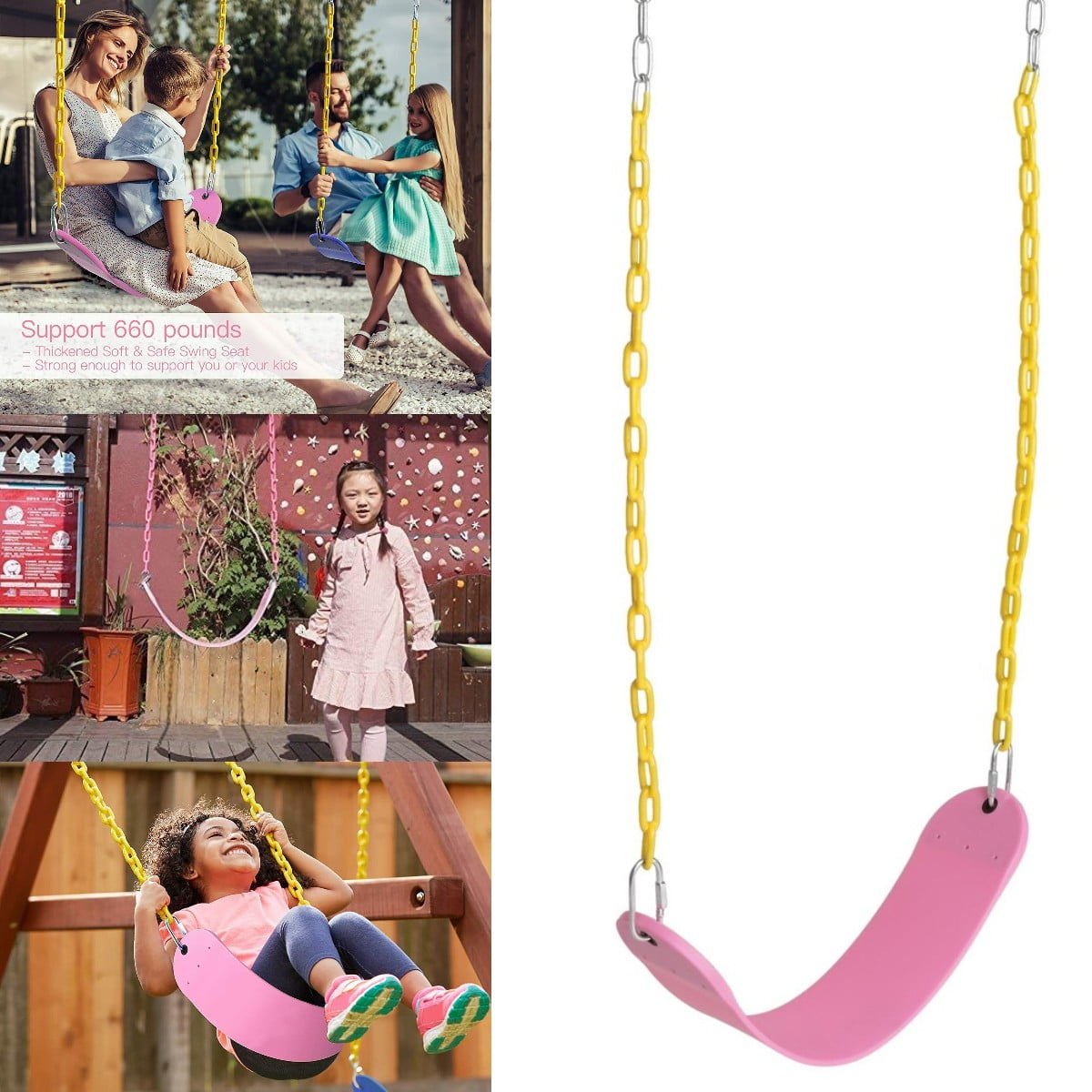 Goorabbit Swing Seat For Kids,Heavy Duty Swing Seat Set Accessories