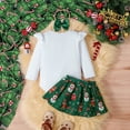 thumbnail image 5 of CXYYY Baby Girl My First Christmas Outfit Set Long Sleeve Romper and Skirt with Cute Bow 3Pcs for Toddler Holiday Christmas Party Clothes Red Size: 3-6 Months, 5 of 7