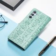 thumbnail image 6 of Allytechgroup Flip Wallet Case [Cat & Dog Cute Embossed Pattern] for Samsung Galaxy A54 5G with Card Slots Cash Holder, Magnetic Clasp Shockproof Kickstand Cover with Hand Strap, Green, 6 of 6