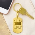 thumbnail image 3 of GOAT Greatest of All Time Engraved Dog Tag Keychain Stainless Steel or 18k Gold, 3 of 11