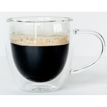 - Bistro Mug with Handle from JavaFly, Double Walled Thermo Glass Cup, Set of 2 - 4oz