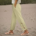 thumbnail image 2 of vigerkar 2025 Summer Women Casual Lightweight Drawstring Elastic Waist Pants with Pockets Beige, L, 2 of 7