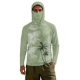thumbnail image 2 of Bulopur Men’s Fishing Sun Hoodie with Mask Green Palm Tree UPF 50+ Long Sleeve UV Protection Shirt, Quick Dry Breathable Rash Guard for Boating Hiking Outdoor, 2 of 8
