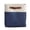 Blue, variant on Storage Basket with Leather Handle, 11.02 inch Fabric Storage Bin, Clothes Organizer Basket, Laundry Storage Basket, Foldable Linen Storage Box, Closet Blanket Organizer for Bedroom Household