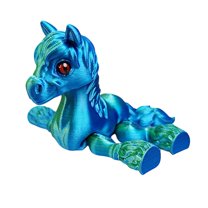 Gaiwos 3D Printing Horse Figurine 3.7 inches, Simulated Horse Statue with Movable Legs Flexible Joint, Year of Horse Gift for Kids, Home Office Decor