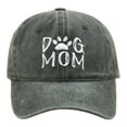 thumbnail image 2 of Womens Hat Women Dog Mom Embroidered Washed Adjustable Outdoor Baseball Cap Army Green One Size, 2 of 4