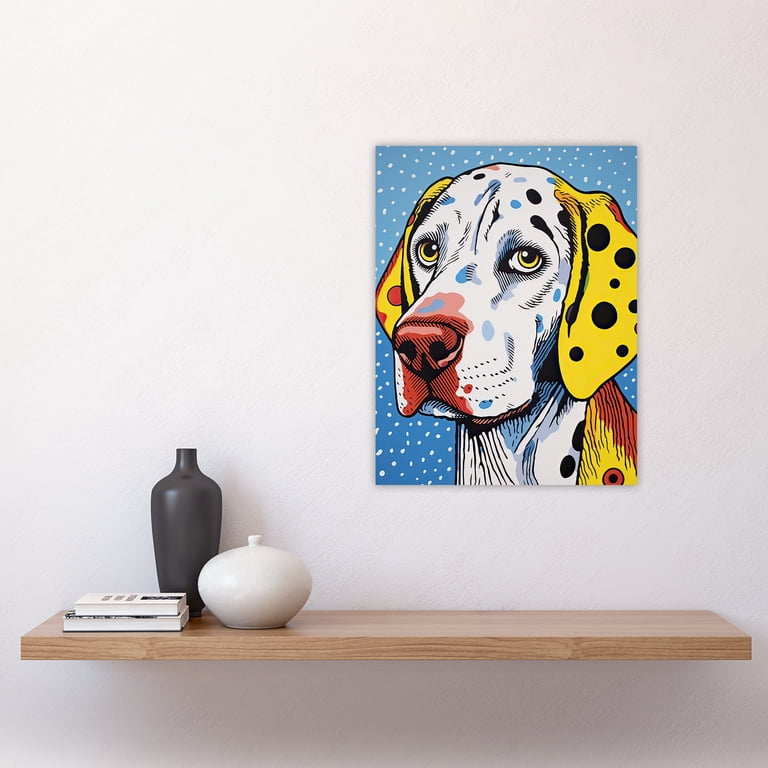 Dalmatian Dog Pop Art Painting Yellow Orange Blue Roy Lichtenstein