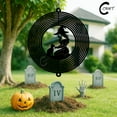 thumbnail image 3 of C-CRAFT Witch & Cat Wind Spinner 12 Inches, Metal Garden Decoration for Outdoor Halloween Party, Wizardess Lovers Gift, Witchy Home Decor, 3 of 4