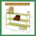 thumbnail image 6 of PandS 3-Tier Freestanding Shoe Rack, Holds up to 9-12 Pairs of Shoes, Gold, Modern, 6 of 9