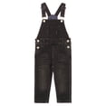thumbnail image 1 of KIDSCOOL SPACE Little Boys Slim Fit Jeans,Ripped Big Bib Pocket Fashion Denim Overalls,Grey,5-6 Years, 1 of 7
