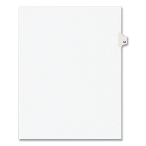 Preprinted Legal Exhibit Side Tab Index Dividers, Avery Style, 10-Tab, 56, 11 X 8.5, White, 25/pack, (1056) | Bundle of 2 Packs