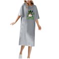 thumbnail image 2 of Viikei Casual Comfort Dress Women Everyday,Women's Round Neck Short Sleeved T-shirt and Ankle Dress for Spring Summer Gray L, 2 of 4