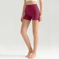thumbnail image 5 of COMVALUE Biker Shorts 6" - High Waisted Workout Running Volleyball Spandex Yoga Womens Wine L, 5 of 9