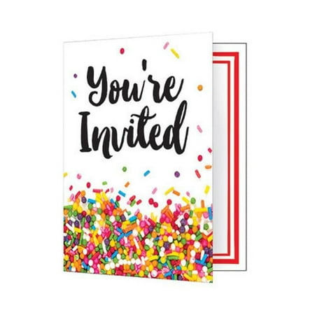Hoffmaster Group 324668 Sprinkles Invitation Foldover, Pack of 6 - 8 Per Pack