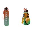 thumbnail image 1 of Tazas Fitness 1000 Ml A Prueba Fugas Con Escala Tiempo para Acampar Corriendo ( ) Naranja Verde, 1 of 9