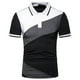 thumbnail image 1 of Camisa De Botones Para Hombre Tops de manga corta de moda de color casual con cuello rígido para hombres de verano (Black, XXL), 1 of 2