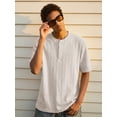 thumbnail image 3 of Fexilor Men's Short Sleeve Henley Shirts,Textured Jacquard Casual Button-Up Tops, 3 of 5