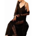 thumbnail image 2 of Women'S Casual Sleeveless V-Neck Suspender Maxi Dress Nightdress Satin Home Clothes Black S, 2 of 9