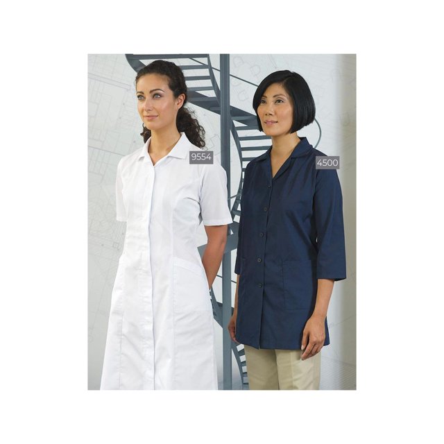 Premium Smocks 3/4 Length Sleeve Snap Closures 2 lower pockets Color White Available sizes XS-L (Sold as 2's/ Pack)