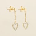 thumbnail image 6 of Anygolds 14K Real Solid Gold 0.14ctw Diamond Heart Dangle Earrings - MER0394Y Yellow Gold, 6 of 6