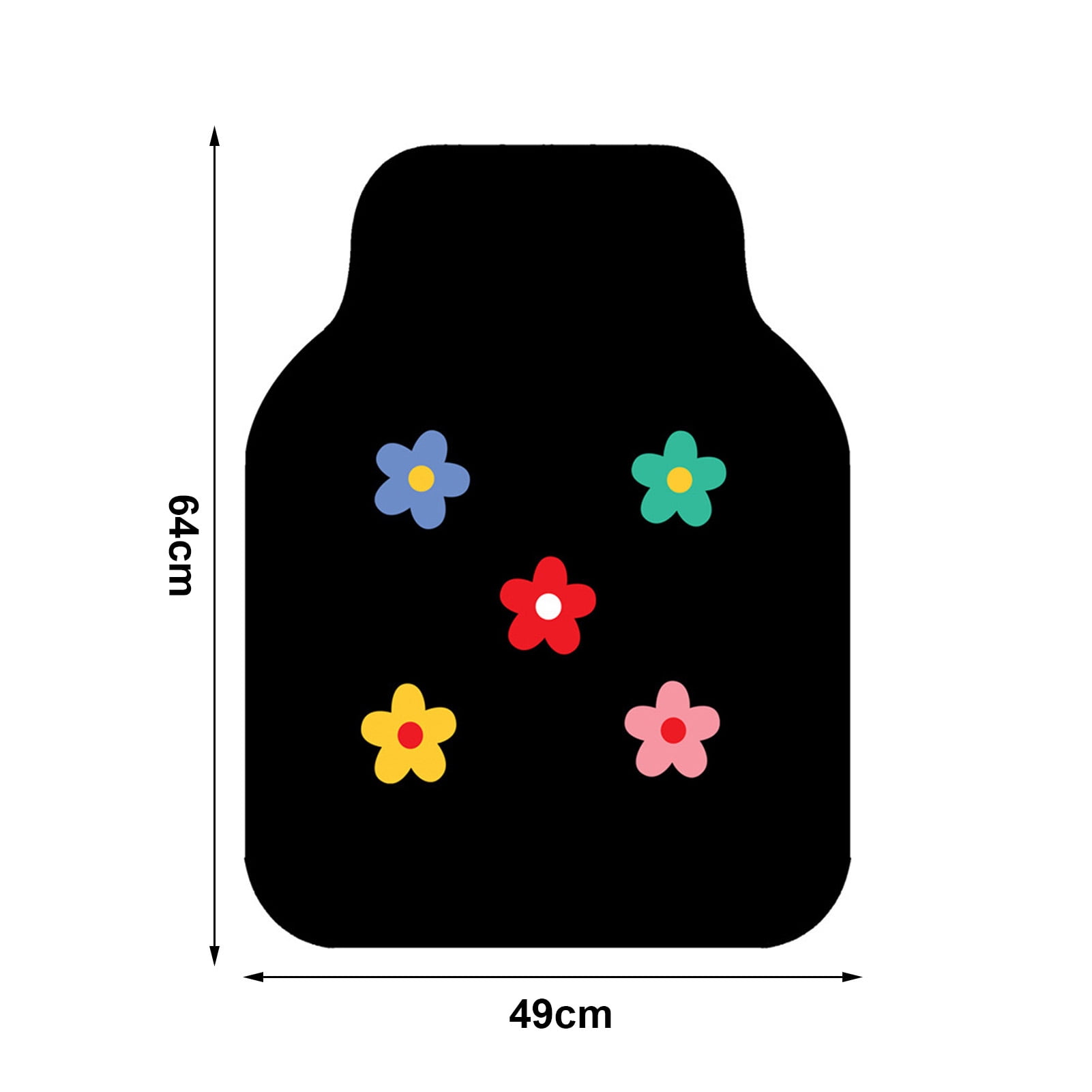 Farfi Car Floor Mat Cute Small Flowers Pattern PVC Wear-resistant