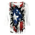 thumbnail image 5 of Feancey Vintage 4th of July T Shirt Women Memorial Day 3/4 Sleeve Tops Holiday Casual Plus Size Patriotic Graphic Tees Independence Day Shirt Today's Sales Multicolor 5XL, 5 of 5