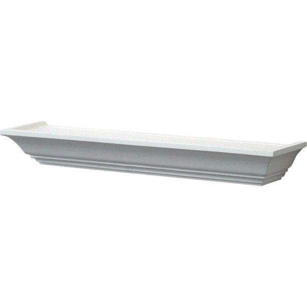 John Sterling Corp 24 In. White Mantel Decorative Shelf 014924WT