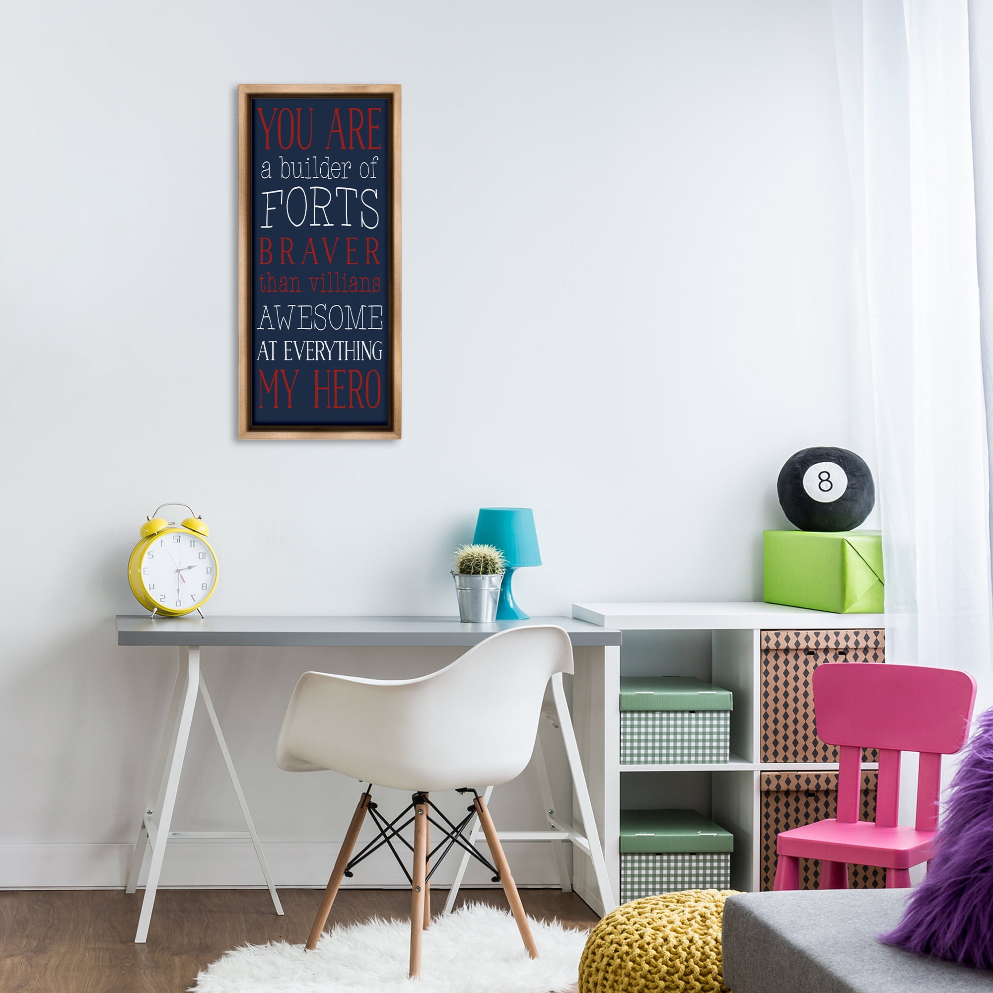 Stupell Industries You Are My Hero Typography Painting Brown Floater Framed Art Print Wall Art, 15 x 31