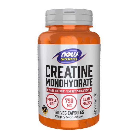 NOW Sports Nutrition, Creatine Monohydrate 750 mg, Mass Building*/Energy Production*, 120 Veg Capsules