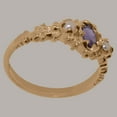 thumbnail image 3 of LBG British Made 14k Rose Gold Natural Amethyst & Cultured Pearl Womens Promise Ring - 33 size options - Size 9.5, 3 of 7
