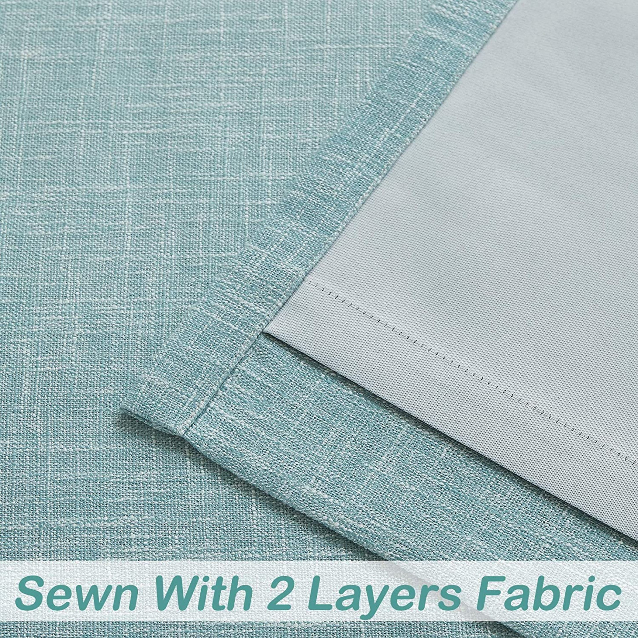 Uptown Home Modern Aqua Blue Two Tone Gradient Color Ombre Blackout Curtains, 50" x 95" (2 Panels)