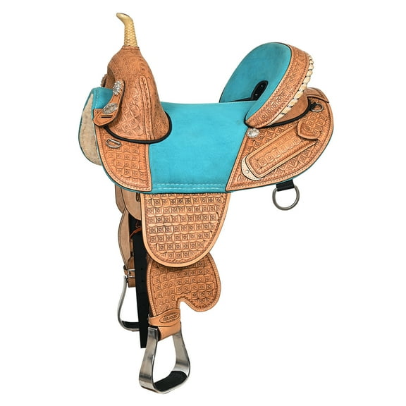 HILASON Western Horse Barrel Saddle Treeless American Leather Oiled | for Horses
