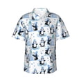 thumbnail image 1 of Fotbe Playful Penguins and Snowmen Camisa Hawaiana para Hombre Unisex – Camisa Casual de Verano con Botones de Manga Corta de Algodón y Lino,3X-Large, 1 of 7