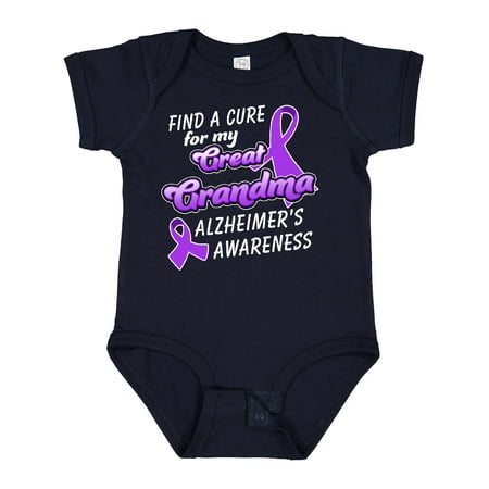

Inktastic Alzheimer s Awareness Find a Cure for my Great Grandma Boys or Girls Baby Bodysuit