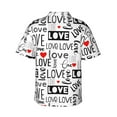 thumbnail image 4 of Love Phrases And Hearts For Valentine'S Day Men's 3d Print Casual Button Down Shirts, Novelty Hawaiian Short Sleeves L, 4 of 8