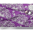 thumbnail image 3 of Soimoi Rayon Crepe Fabric Leaves & Floral Block Print Fabric by The Yard 46 Inch Wide, 3 of 3