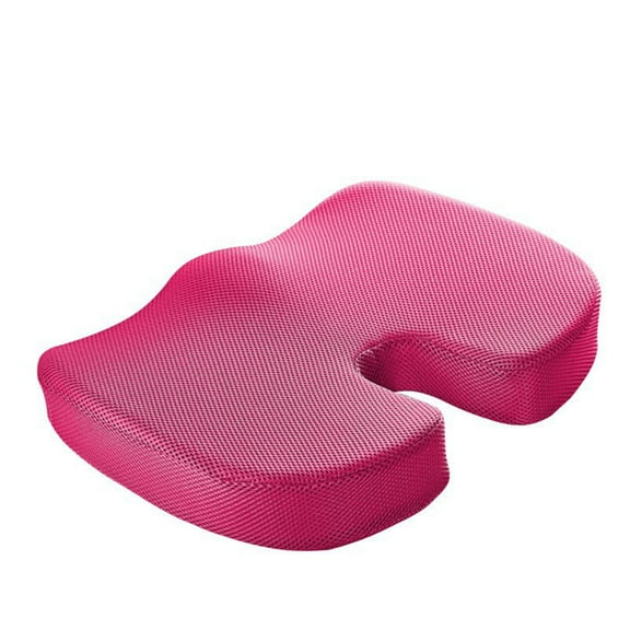 Kafsov Ergonomic Memory Foam U-Shaped Seat Cushion for Tailbone Pain Relief, Non-Slip Office Chair Pad, Washable Cover, Perfect for Car, Wheelchair, Travel, and Home Use Hot Pink