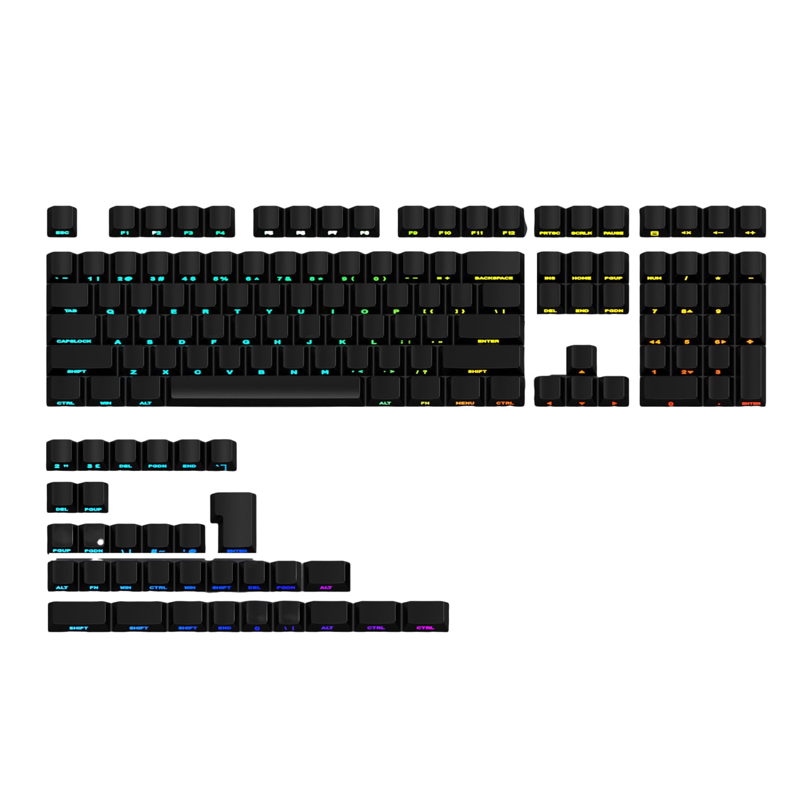 Side Printed Keycaps Double Shot With Backlit Technology for Mechanical Keyboards 140 Keys