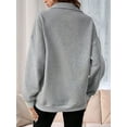 thumbnail image 5 of Women' Sweatshirts Half Zip Quarter Zipper Long Sleeve Hoodies Fall Fashion Outfits Clothes Dark Gray XXL, 5 of 7