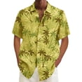 thumbnail image 2 of Uooqdmx Hawaiian Shirt for Men Going Out Tops Summer Beach Shirt Casual Short Sleeved Overcoat Loose Casual Shirts for Men Yellow L, 2 of 3
