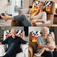 thumbnail image 7 of SCRAWLGOD Cow Flame Print White Black 1 Piece Recliner Headrest Cover Waterproof Anti-Slip Couch Headrest Protector Protective Easy Care Sofa Head Covers 17x27 in, 7 of 7