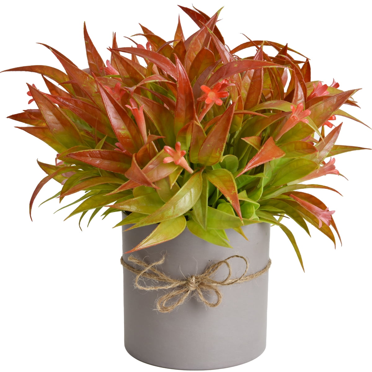 LONGRV Artificial Potted Fake Plants , Potted Fake House Plants Home Indoor Decoration , Small Faux Decorative Red Plastic Plants for Room Office Decor