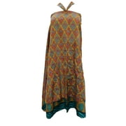 Mogul Women's Wrap Skirt Vintage Silk Sari 2 Layer Reversible Sarong Dress