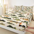 thumbnail image 4 of Castle Fairy Panfish Tile King Sheets 4pcs,Mixed Bass Cream Pattern Bedding,Moss Cream,1 Fitted Sheet,1 Flat Sheet and 2 Pillowcases, 4 of 6