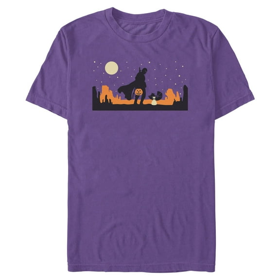 Mens Star Wars: The Mandalorian Grogu and Din Djarin Trick or Treat T Shirt