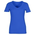 thumbnail image 3 of Adeawade Womens Tshirts V Neck Tops Short Sleeve Solid Color Elegants Tee Clothes S Blue, 3 of 4