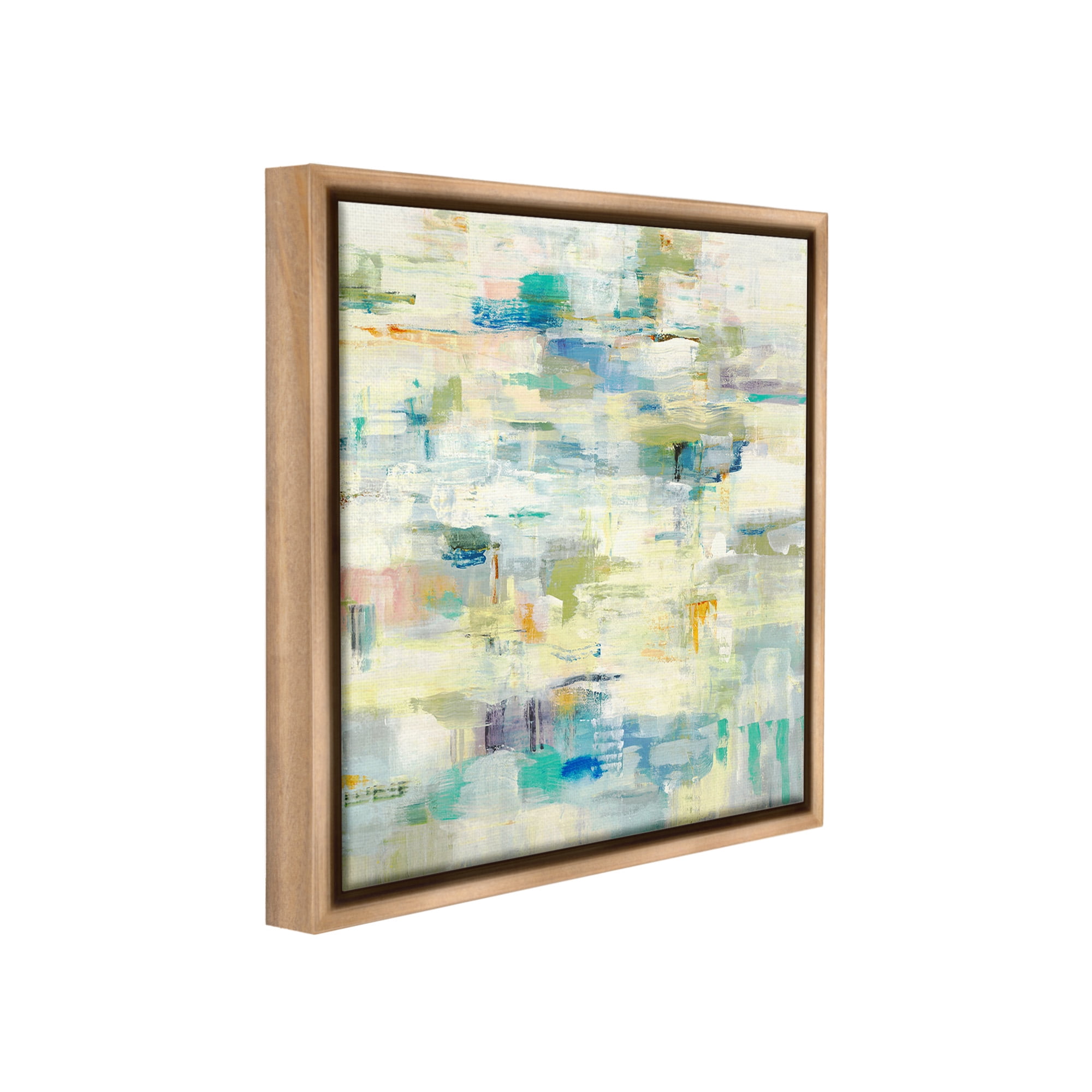 Stupell Industries Fluid Abstract Pattern Abstract Painting Brown Floater Framed Canvas Art Print Wall Art, 18 x 18
