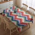 thumbnail image 2 of Colorful Geometric Chevron Pattern Rectangle Tablecloth 60"x84",Waterproof Polyester Rectangle Table Cloth, Wipeable Spillproof Polyester Tablecloth for Dining, Camping, Indoor and Outdoor, 2 of 5
