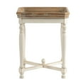 thumbnail image 2 of CC Home Furnishings 25" Brown and White Casual Style Distressed Finished Square Side Table, 2 of 6