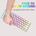 thumbnail image 4 of ZIYOU LANG K61 60% Percent Gaming Keyboard, Compact RGB Chroma Backlit STK61-Wired Mechanical Feel Membrane Keyboard, UK Layout Pro Mini 62 Keys, Waterproof, for PS4 XBOX PC Laptop Mac/White, 4 of 5